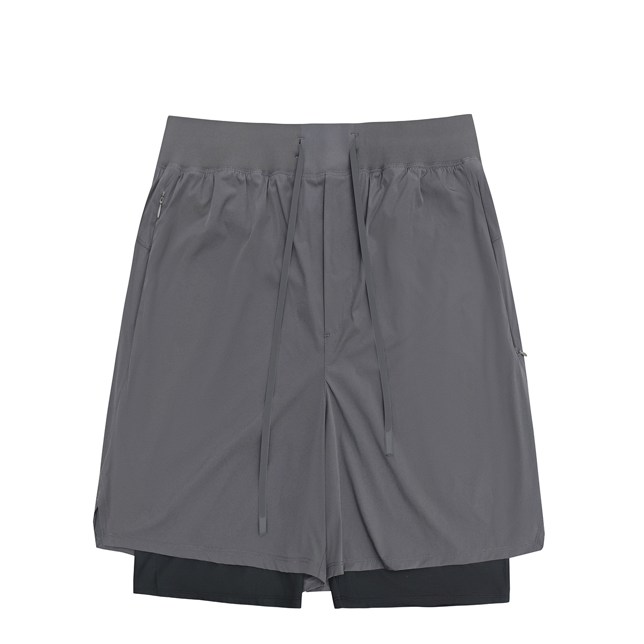 Men’s Quick-Dry Double-Layer Training Shorts with Zipper Pocket DK11602 - Image 4